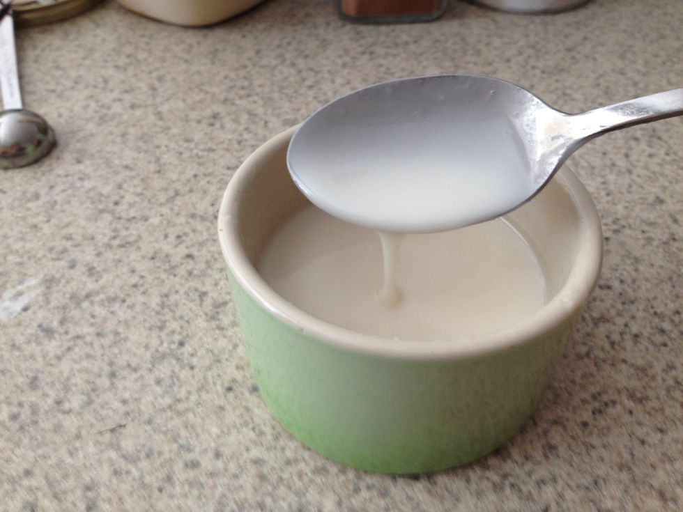 The melted coconut butter looks like this. You can make your own coconut butter - take dried coconut and pur\u00e9e it until it's smooth. So easy! But I'm lazy so I buy mine.