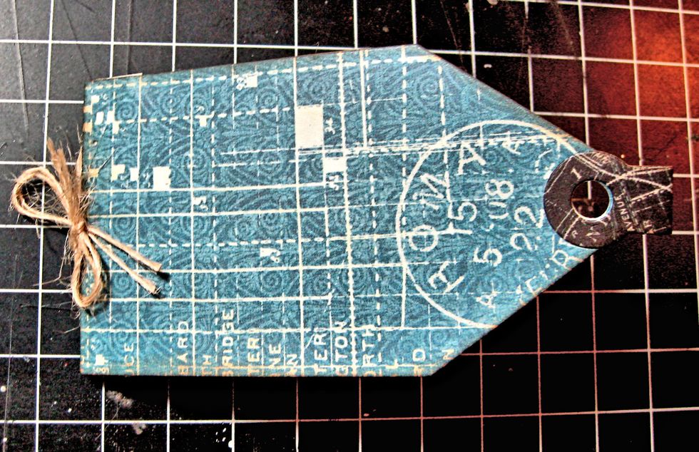 The mini tag book will look like this at this point.