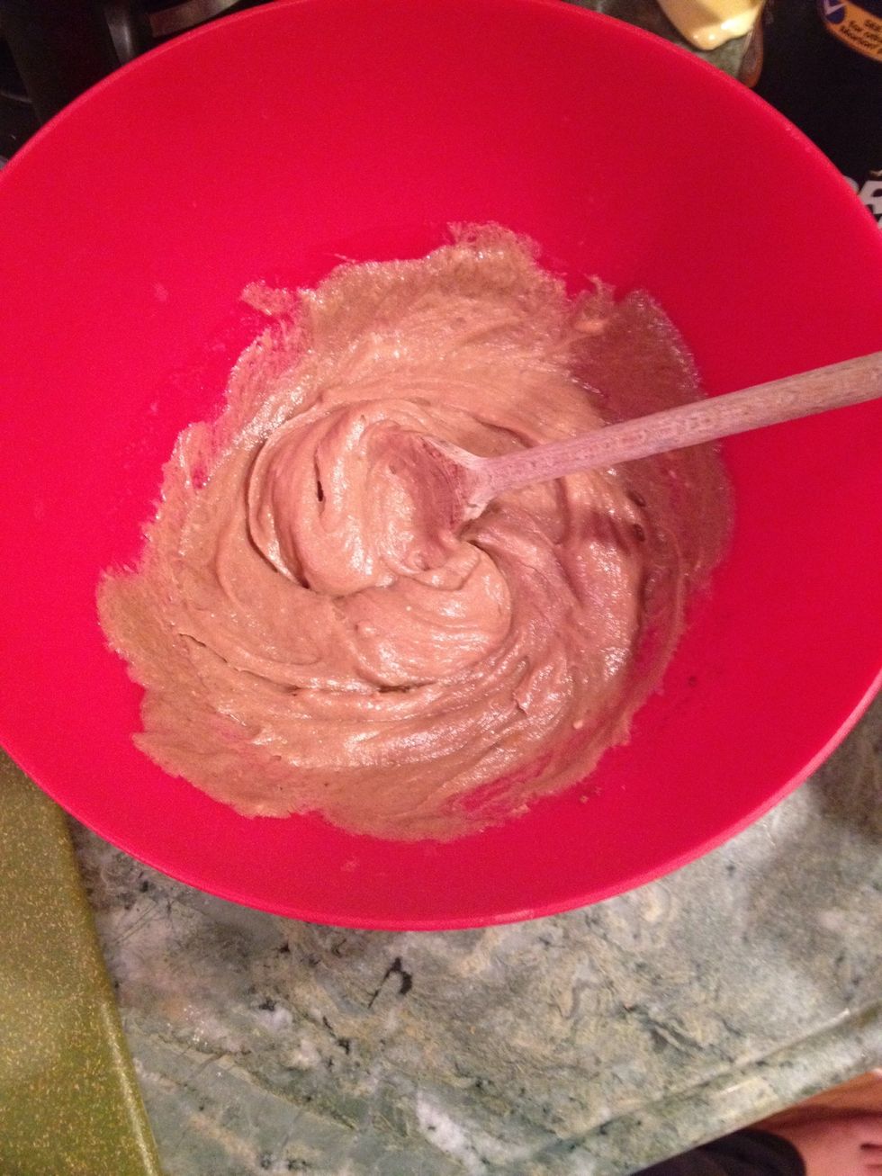 The mix should look fluffy when done with this step