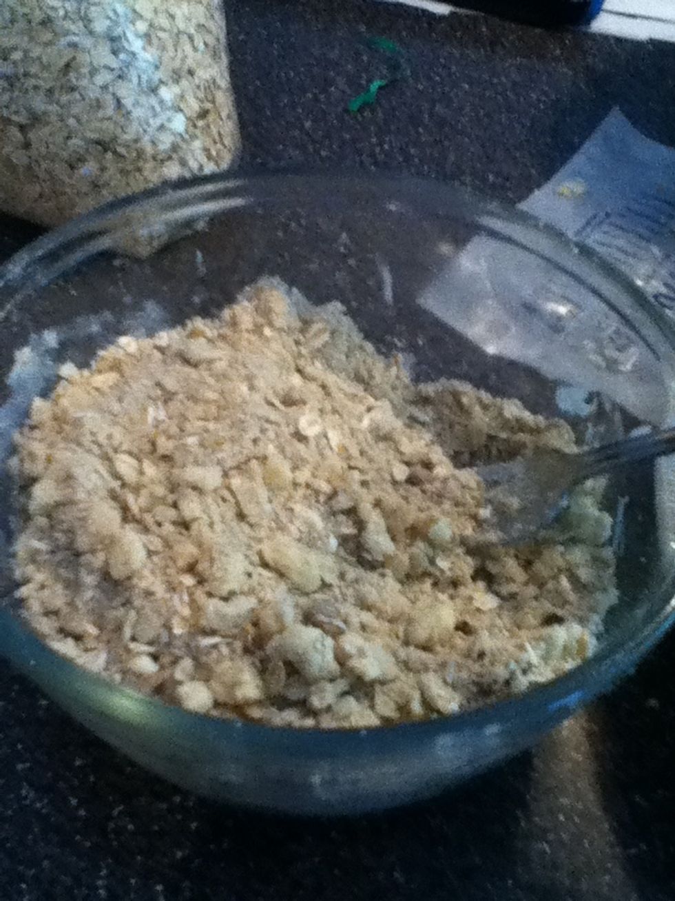 The mixed components in bowl 2