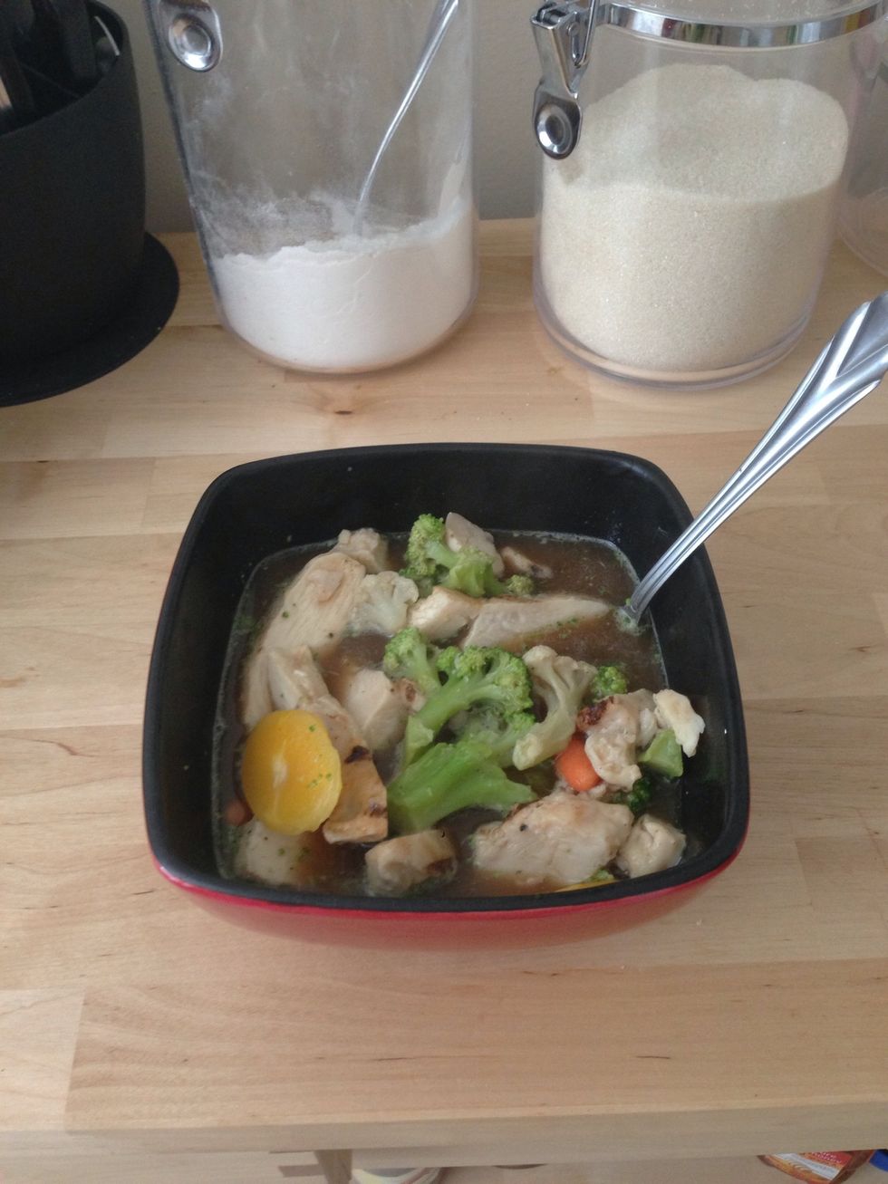 The mixture out of microwave. Almost ready!