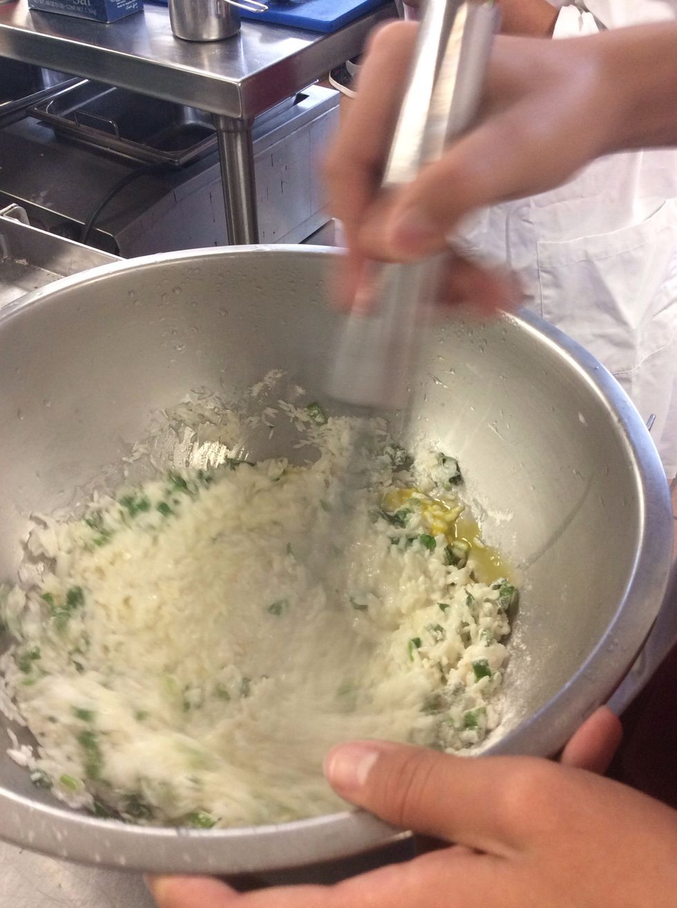 The mixture should be stiff enough to shape into balls