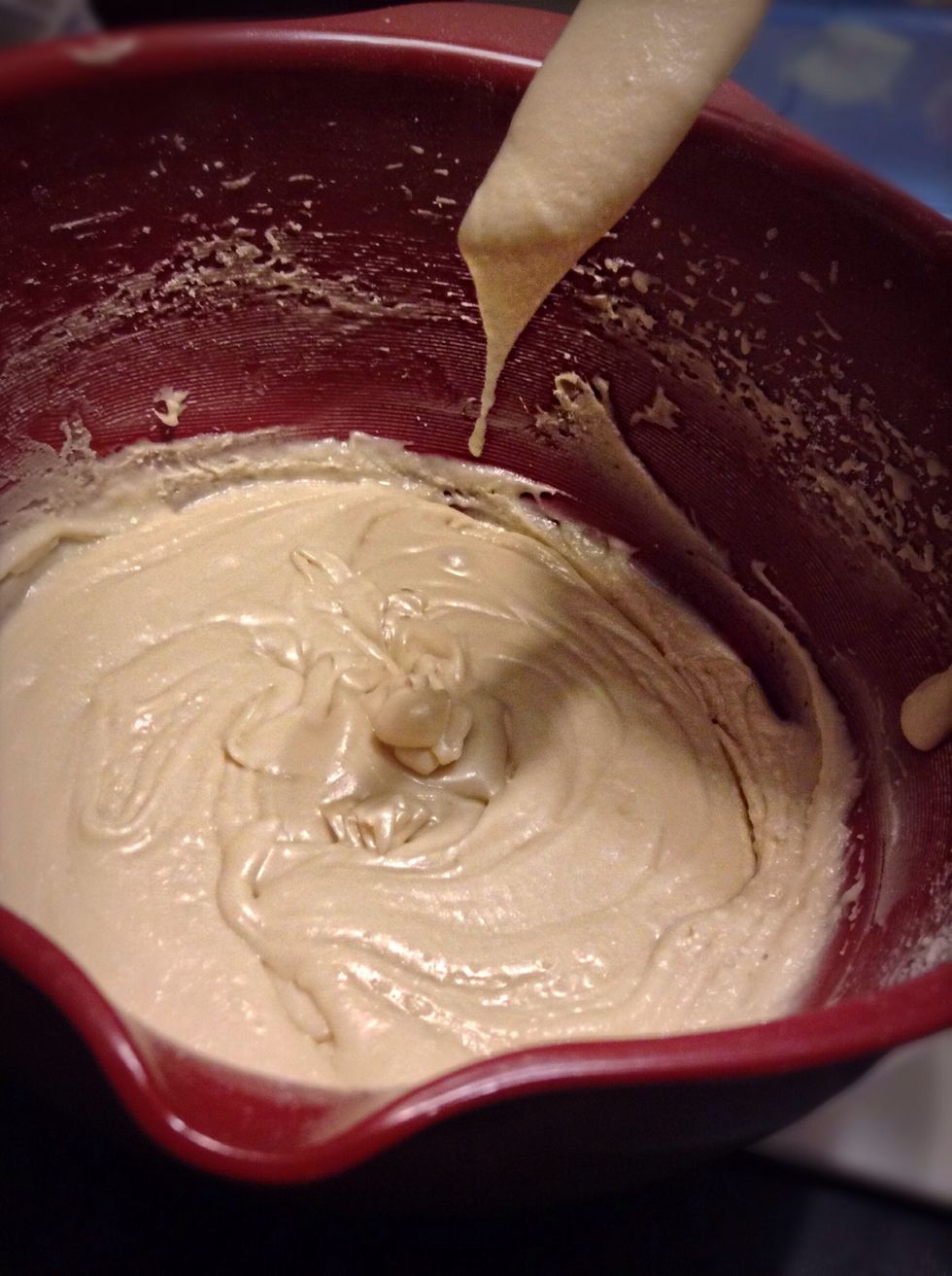 The mixture should be thick enough to spread but thin enough to easily move around. Once you achieve desired thickness spread evenly onto cooled cookies. Sprinkle with cinnamon and you're done! :D