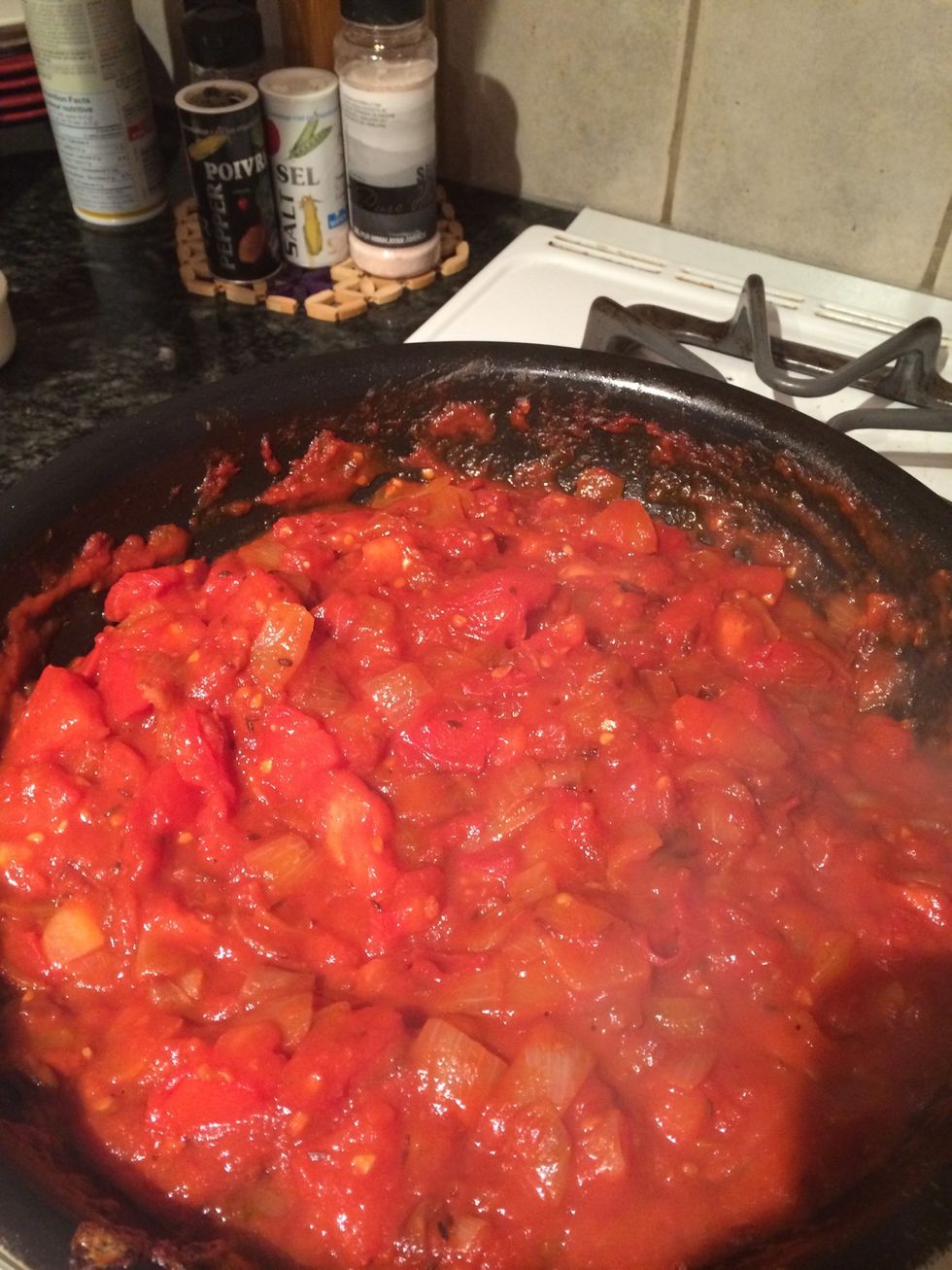 The mixture should start to look like this! Add 2 more tbsp of masala spice and cook for 10 mins