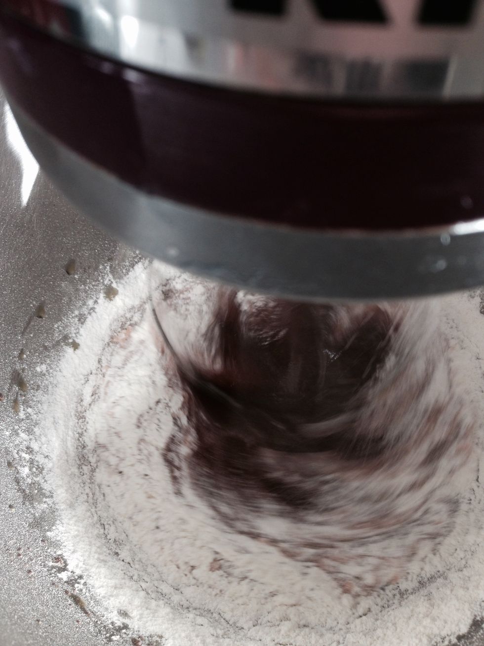 the mixture will look very wet,dont worry keep it mixing