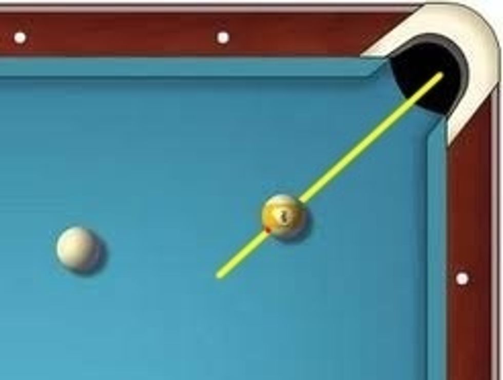 The most common mistake is to aim for the wrong spot on the object ball. We understand the strait line to the pocket. But if you aim for the red dot on this image you'd likely miss the shot.
