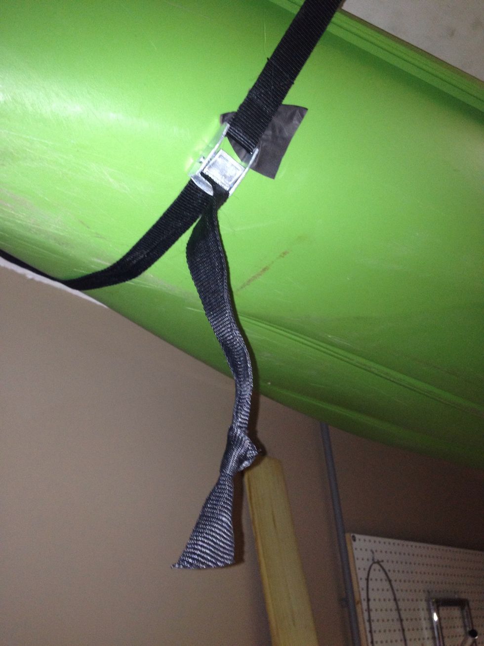 The most important thing is, once you thread your strap though the bolts and though itself to create a loop, tie a knot in the end. This is in the event the buckle slips, your kayak won't fall