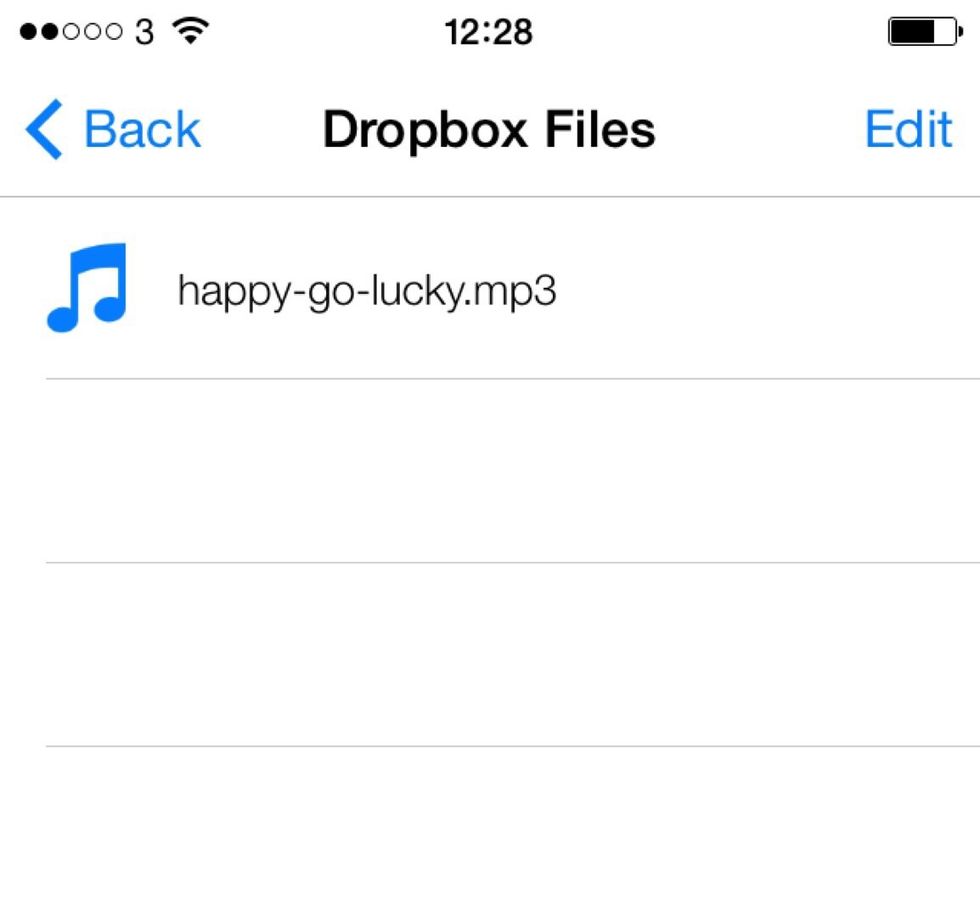 The music file(s) you added in Free Music Download folder in Dropbox will now appear within the Free Music app (in Dropbox Files section). Enjoy your music!