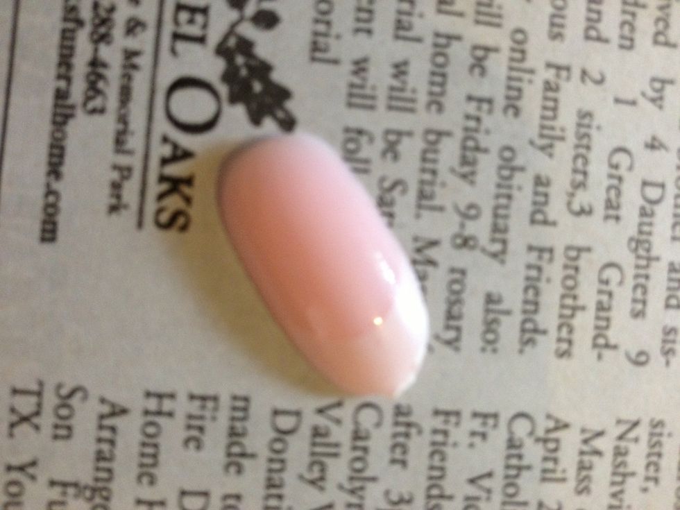 The nail has a base coat