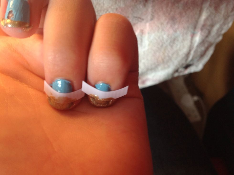 The nail stencil stops the second colour from going anywhere else on your nail, so when you are putting it on, you don't need to think too much