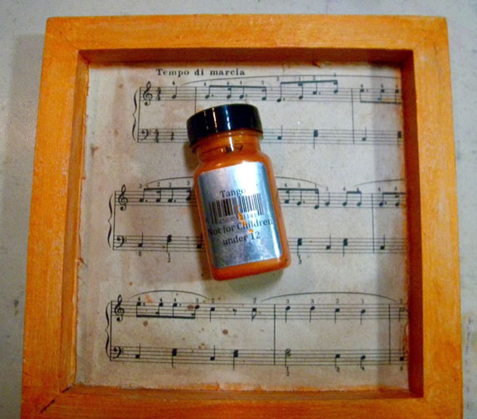 The next canvas is painted with Tango Velvet.