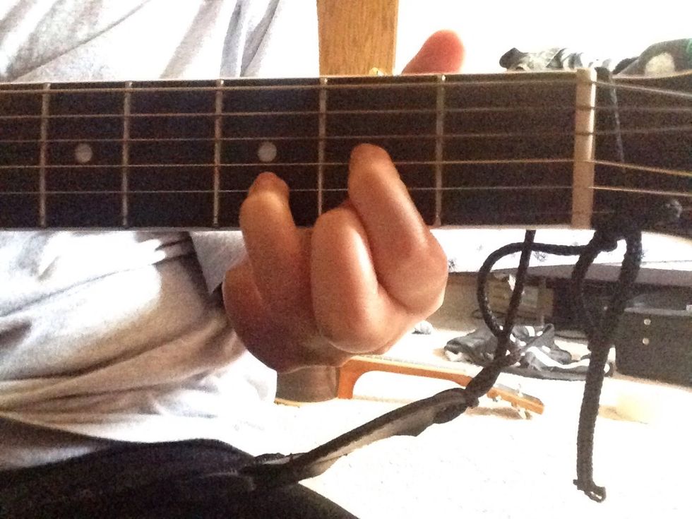 The next chord is D. We'll only be playing this in the prechorus; the stanza before the chorus.