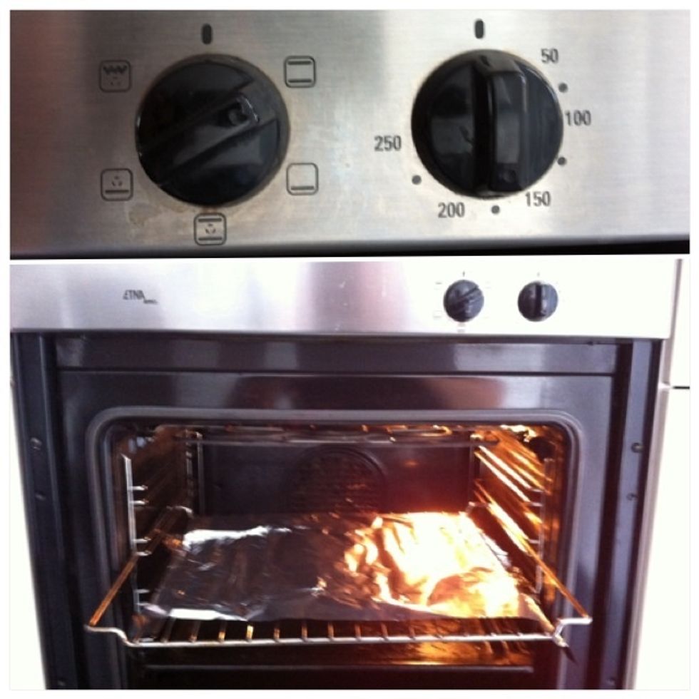 The next day: preheat oven at 180 Celsius degrees.