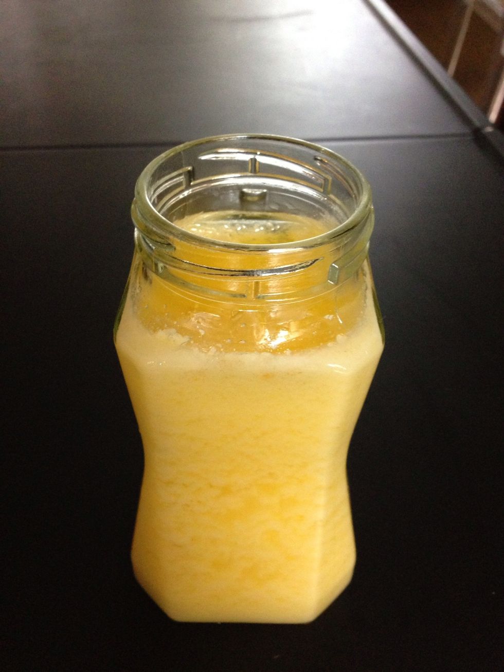 The next day when it is completely cold . Close and put in the fridge. If you live in a cold country , just keep it in a cupboard well closed.