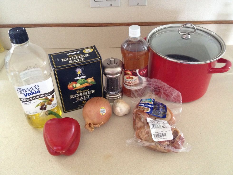 The next day when you're ready to cook the soup (keep in mind it can take up to 5 hours so plan wisely) gather your remaining ingredients.