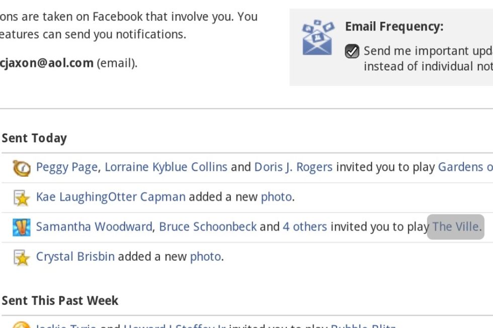 The next page you'll find a list of invites you've received. Pick one you no longer want to be invited to. Then select the link to the app/game.