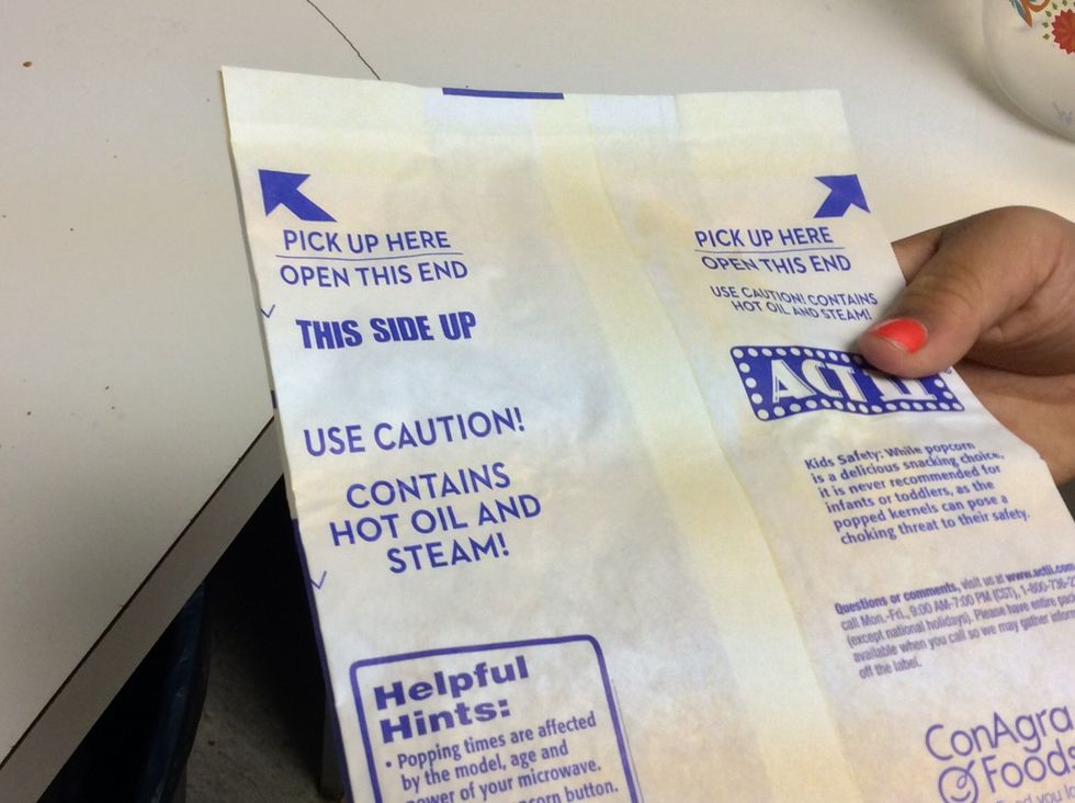 The next step is to put the popcorn right side up.