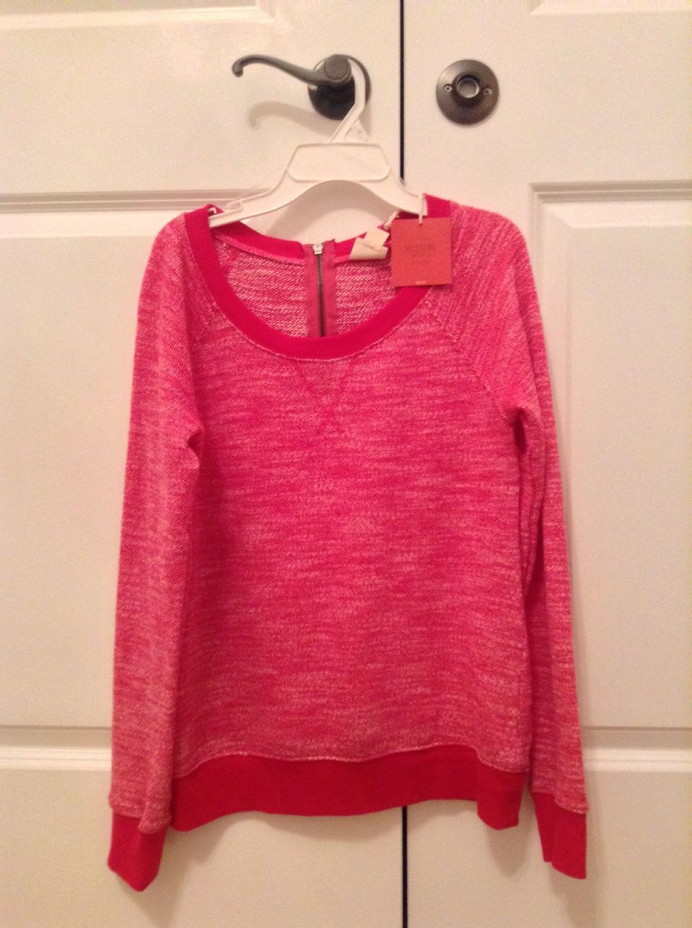 The next thing I got was this pink colored sweater with a really cute zipper in the back.