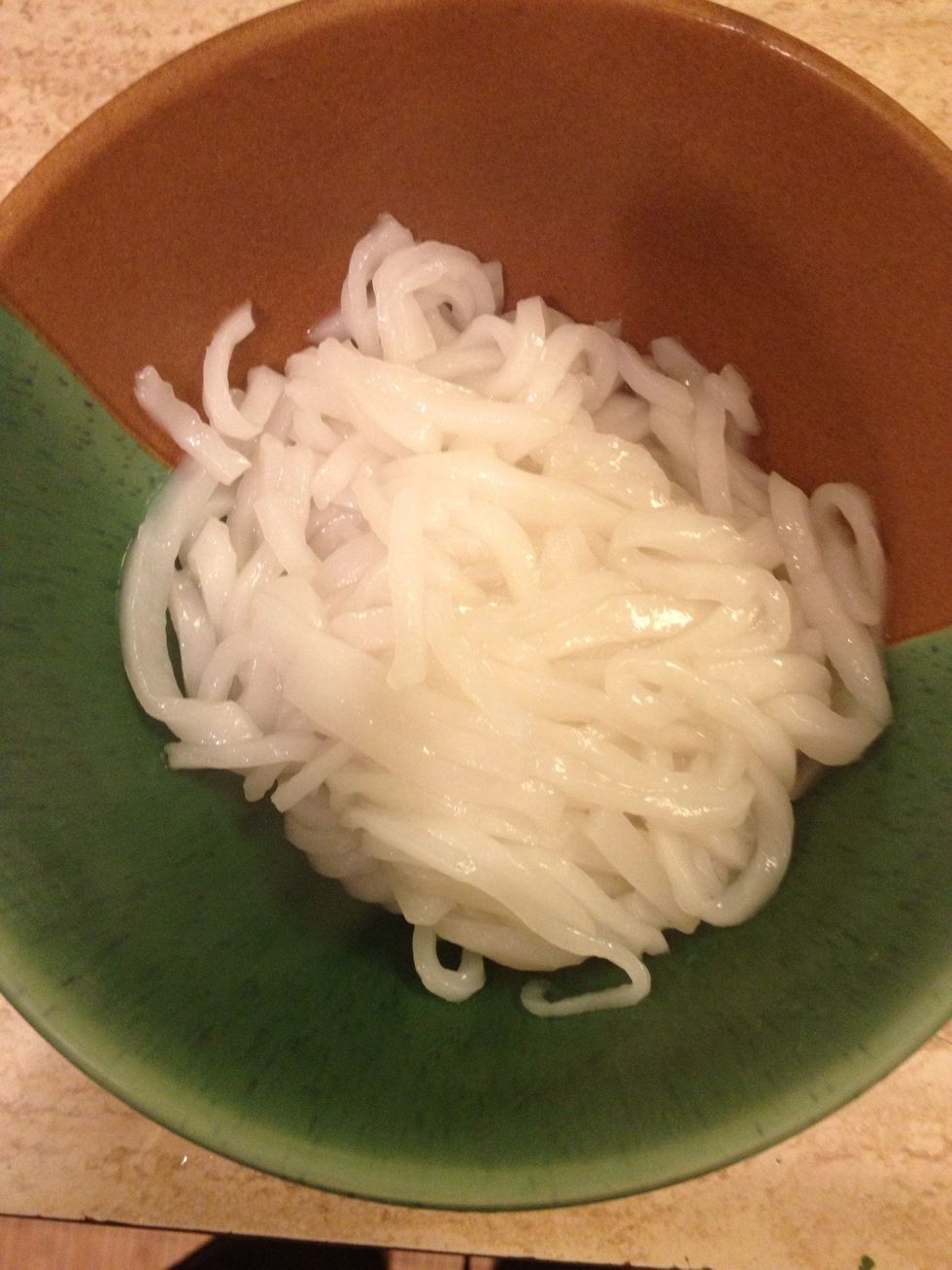 The noodle should still be firm and slightly translucent.