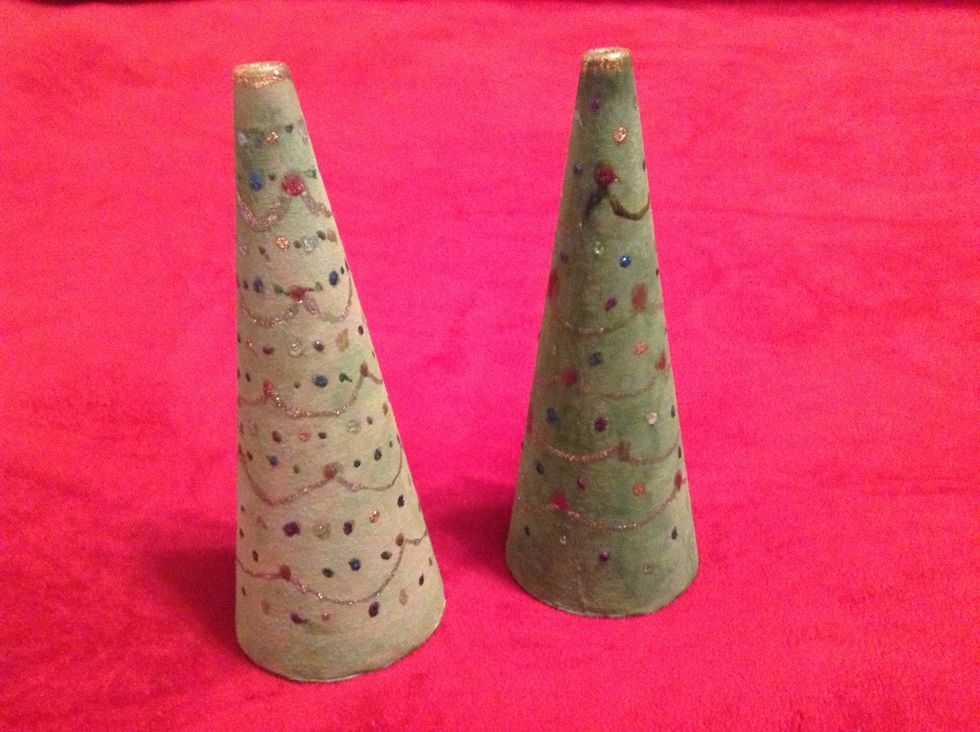 The one I just finished on the left and my first one on the right. Mt first one was more randomized and more spaced out, darker and with more mistakes.