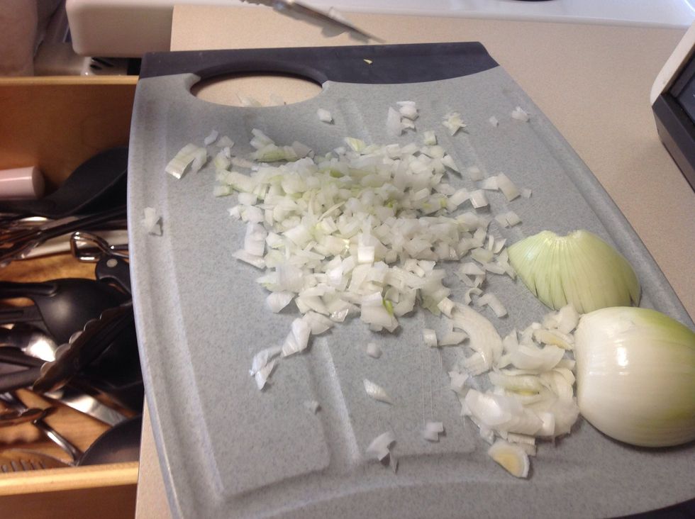 The onions should be finely diced.