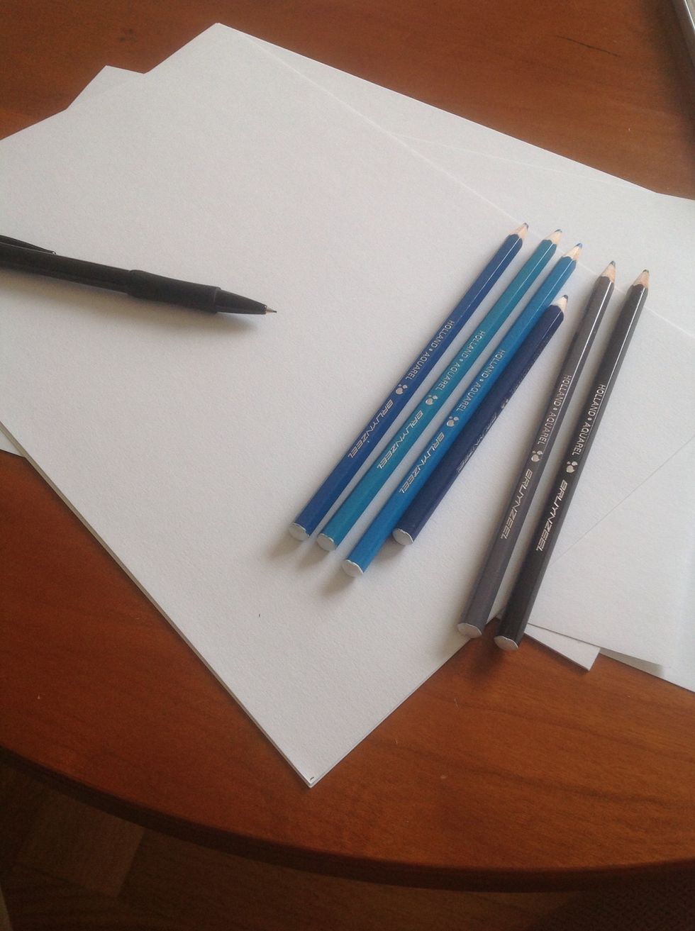 The only colors you need is turquoise and black.