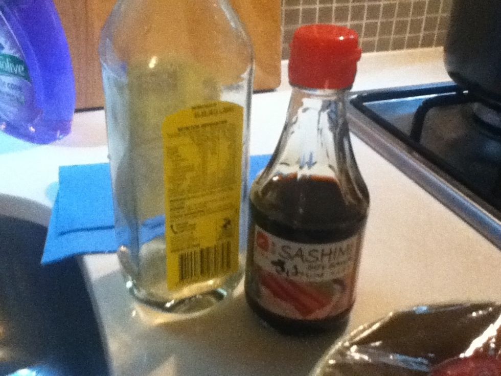 The only ingredients needed after are oil. And the sashimi sauce is for the sauce. Only a bit of oil is needed