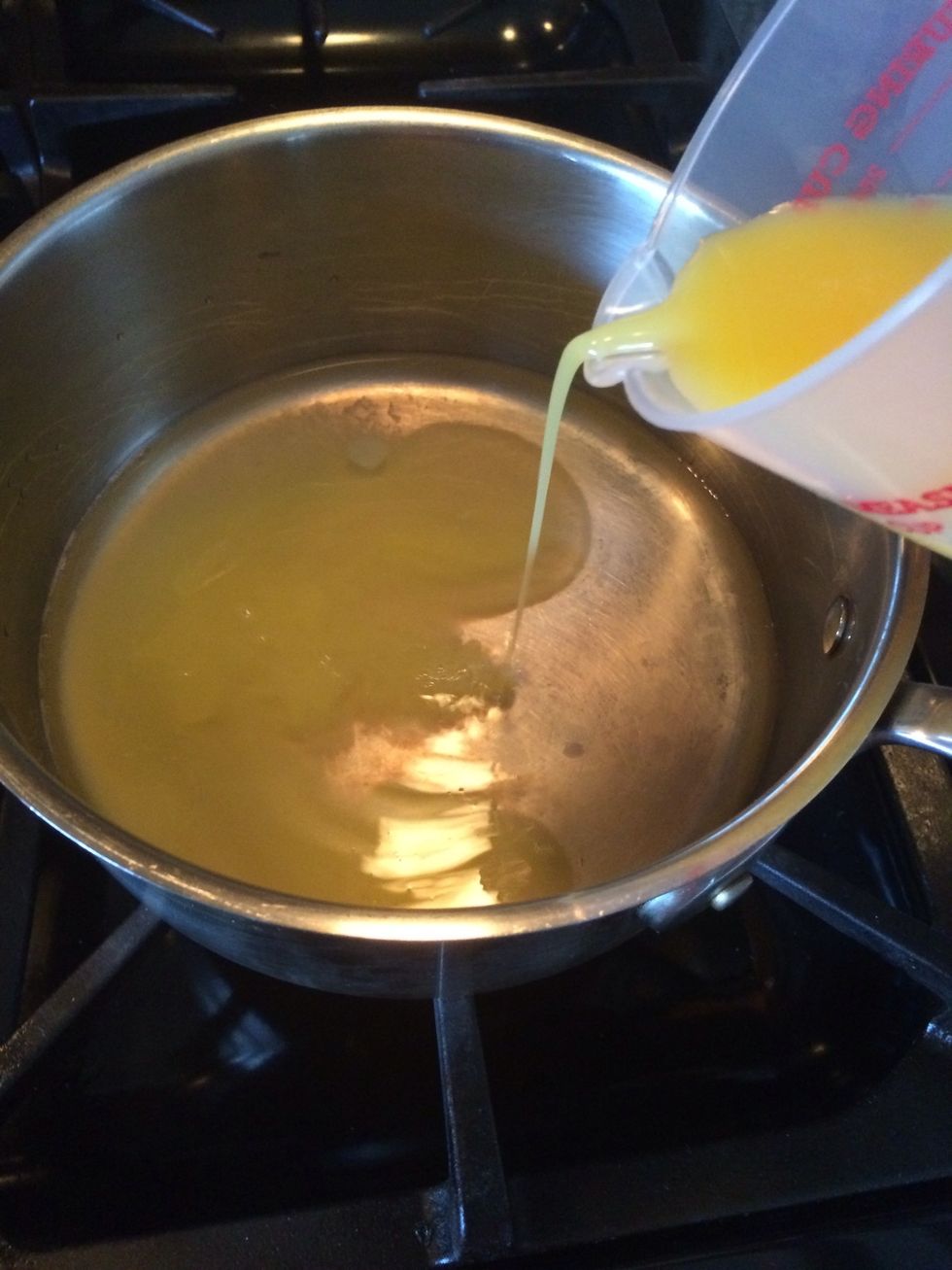The orange juice is next. PS: you can use all orange juice if you like.