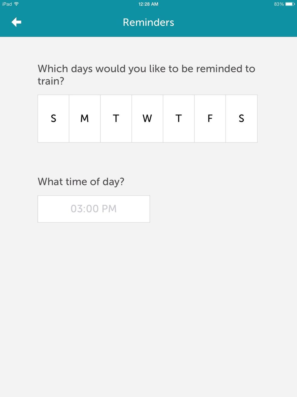 The OT can create a schedule for the client using the reminders option within the app.  The OT can decide what time and on which days the client will be reminded to use Lumosity.