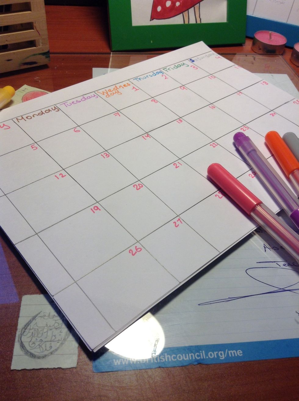 The other choice is to make a calendar