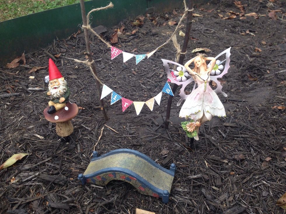 The other items were pulled from her fairy garden but none are needed. Find a special place you know your believer will see. This can also be done inside. Be creative.