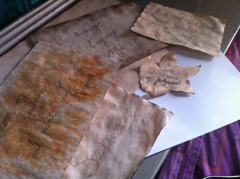 the outcome :) you can also use green tea for different colors..