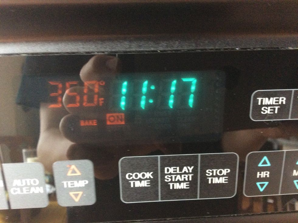 The oven should be ready at this time.