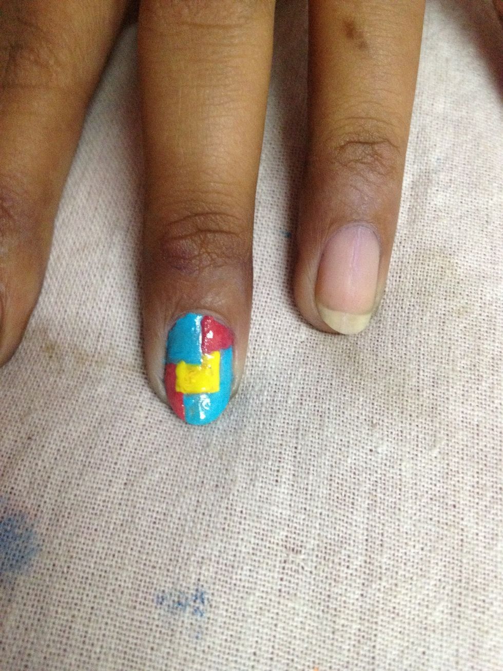 The overlapping squares look great ..u can try overlapping triangles or circles too..