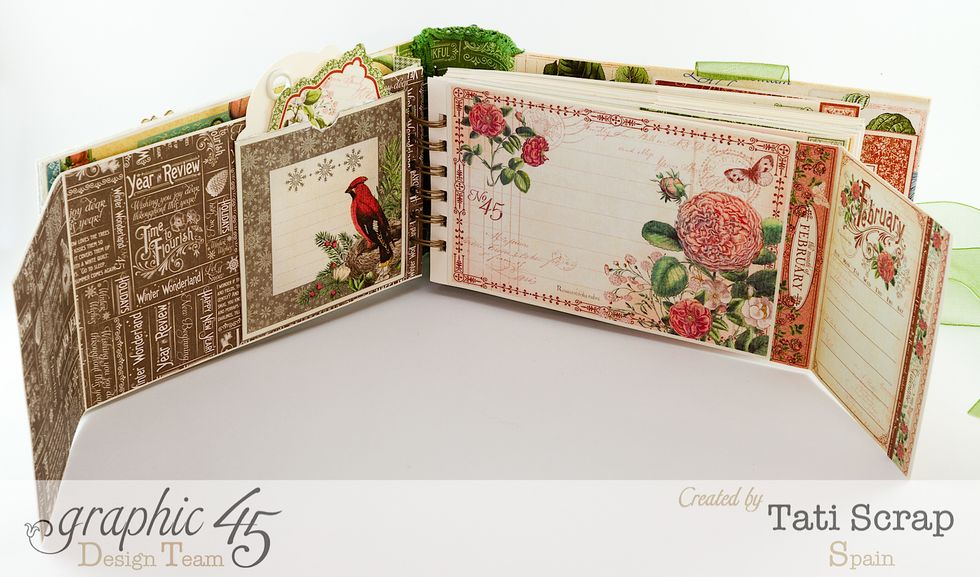 *THE PAGES: The front of each page has a " Time to Flourish" Ephemera Card and the back of each page have a pocket. I will repeat same process for each month.