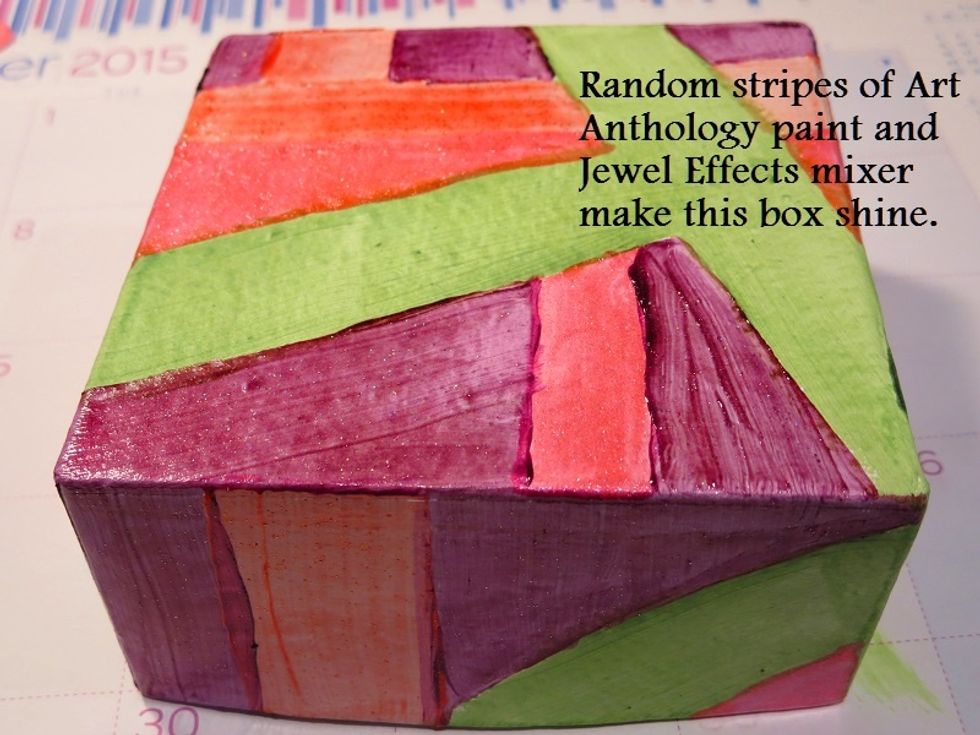 The paint is very thick and the first coat can be uneven. If you want a more solid color, add another coat after the first is completely dry.