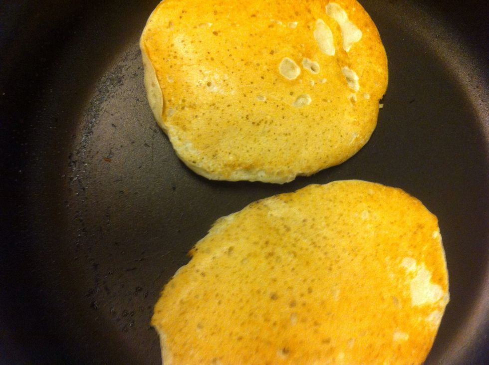 The pancakes are ready when golden brown. Makes about 5-6 pancakes large pancakes.