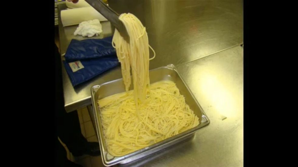 The pasta should be perfectly Al dente.