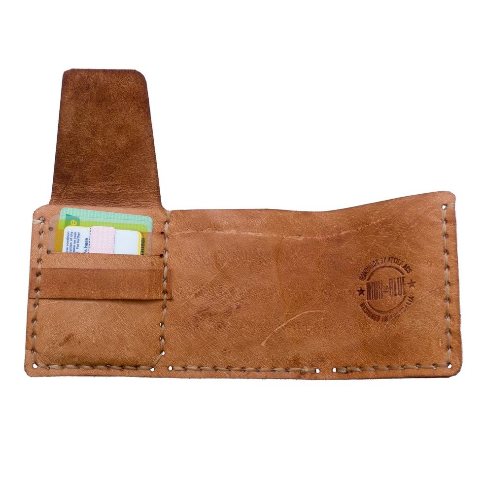 The pattern has all details you\u2019ll need for the correct stitching pattern. Visit my hand sewing guide for a detailed description of how to sew by hand. I used artificial sinew for this wallet.