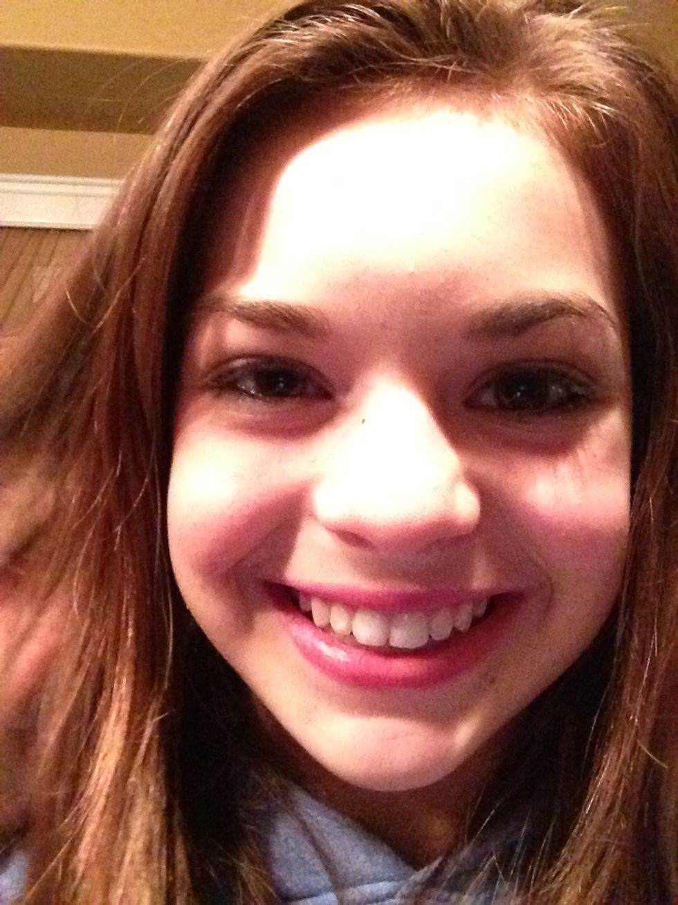 The perfect. Showin your top pearly whites.