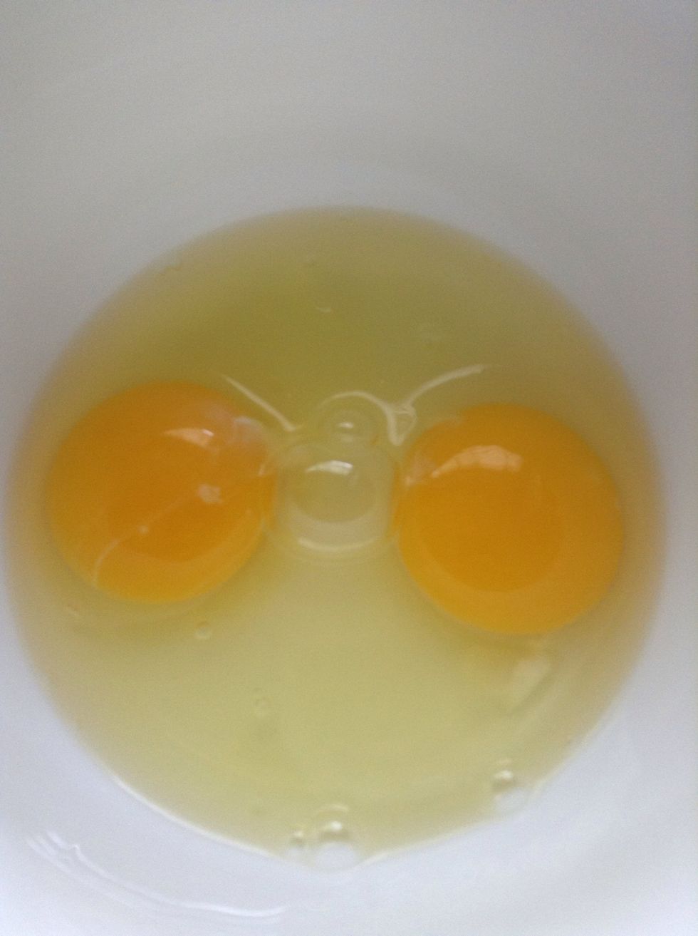 The photo shows two but use three eggs- it works out better when rolling it.