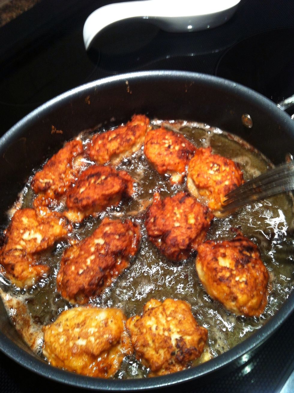 The piece I tried needed another minute so I flipped the cutlet one more time.