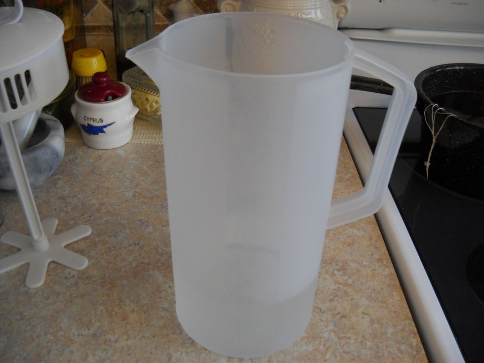 The pitcher I use holds slightly more water than my pot can hold, so while my tea is steeping I add a little water to the pitcher to make up the difference.