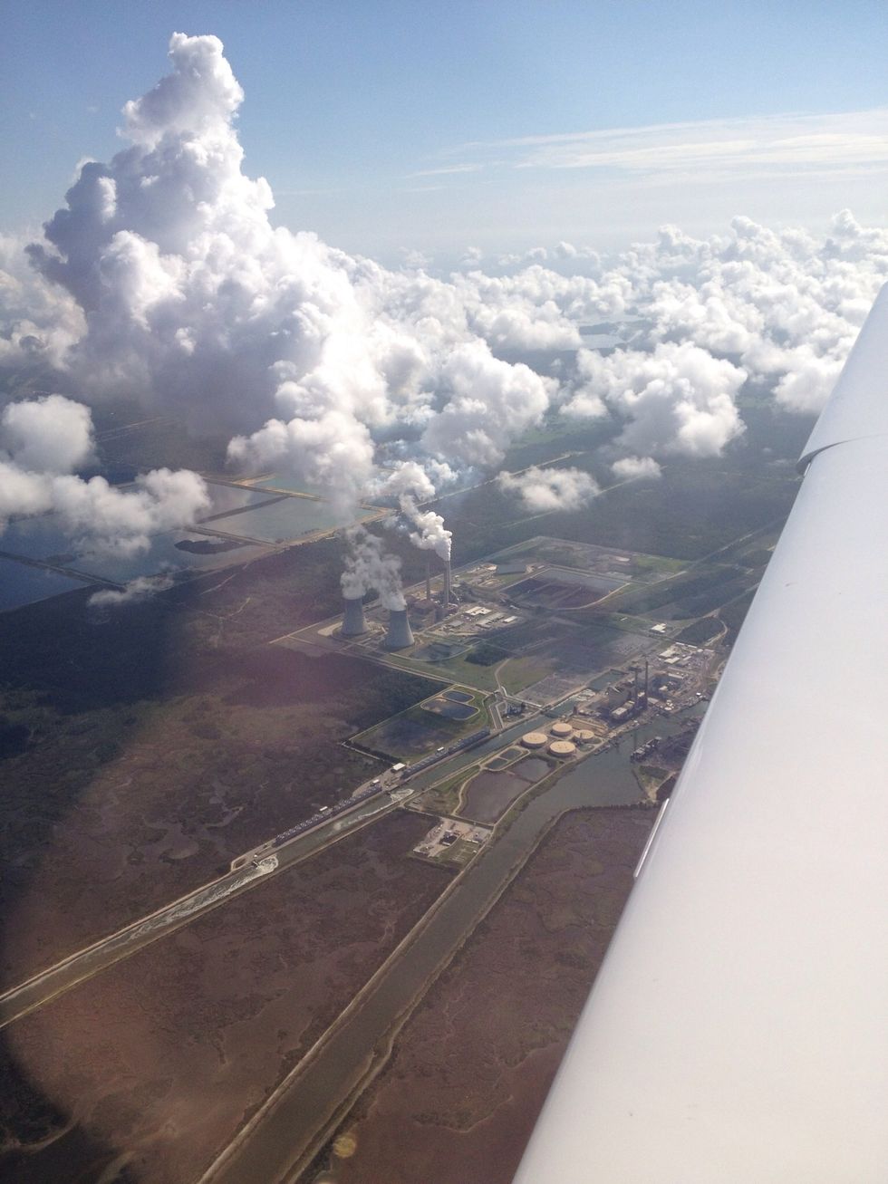 The power plant at Crystal River! It was the smoothest, the most beautiful most enjoyable ride! my stomach wasn't upset... my ears popped once or twice but that was about it!