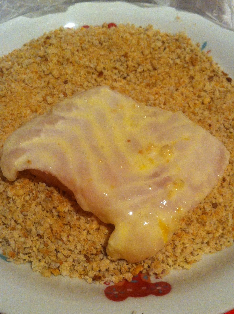 The prepared breadcrumbs ( check out my either guides for how to make these homemade breadcrumbs)