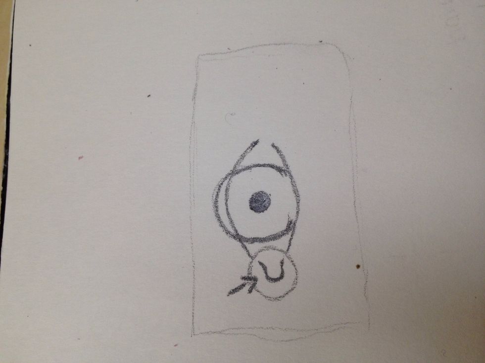 The pupil goes right in the middle and is very dark.