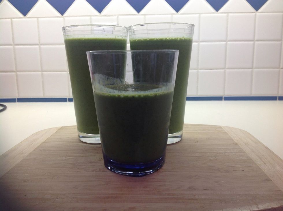 The result is a delicious, sweet, creamy smoothie packed with vitamins and nutrients. My 7-year old LOVES it. And try giving it a fun name, too. In our house we call it the green monster!