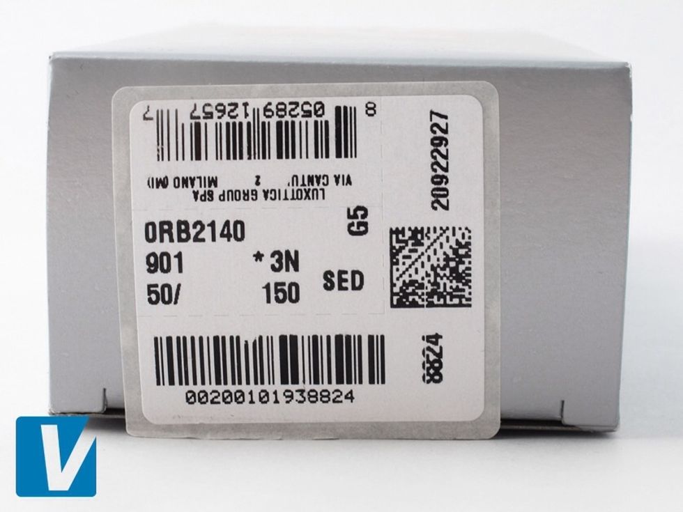 The retail box label details manufacturer information, barcode, model name, frame & lens description. Check that these details match the details on the sunglasses themselves & on any paperwork.
