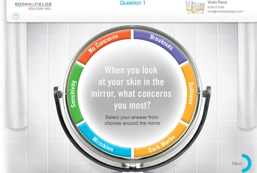 The Rodan + Fields Solution Tool provides product recommendations based on your needs and concerns. The doctors developed this tool based on how they work with their own patients in their practices.