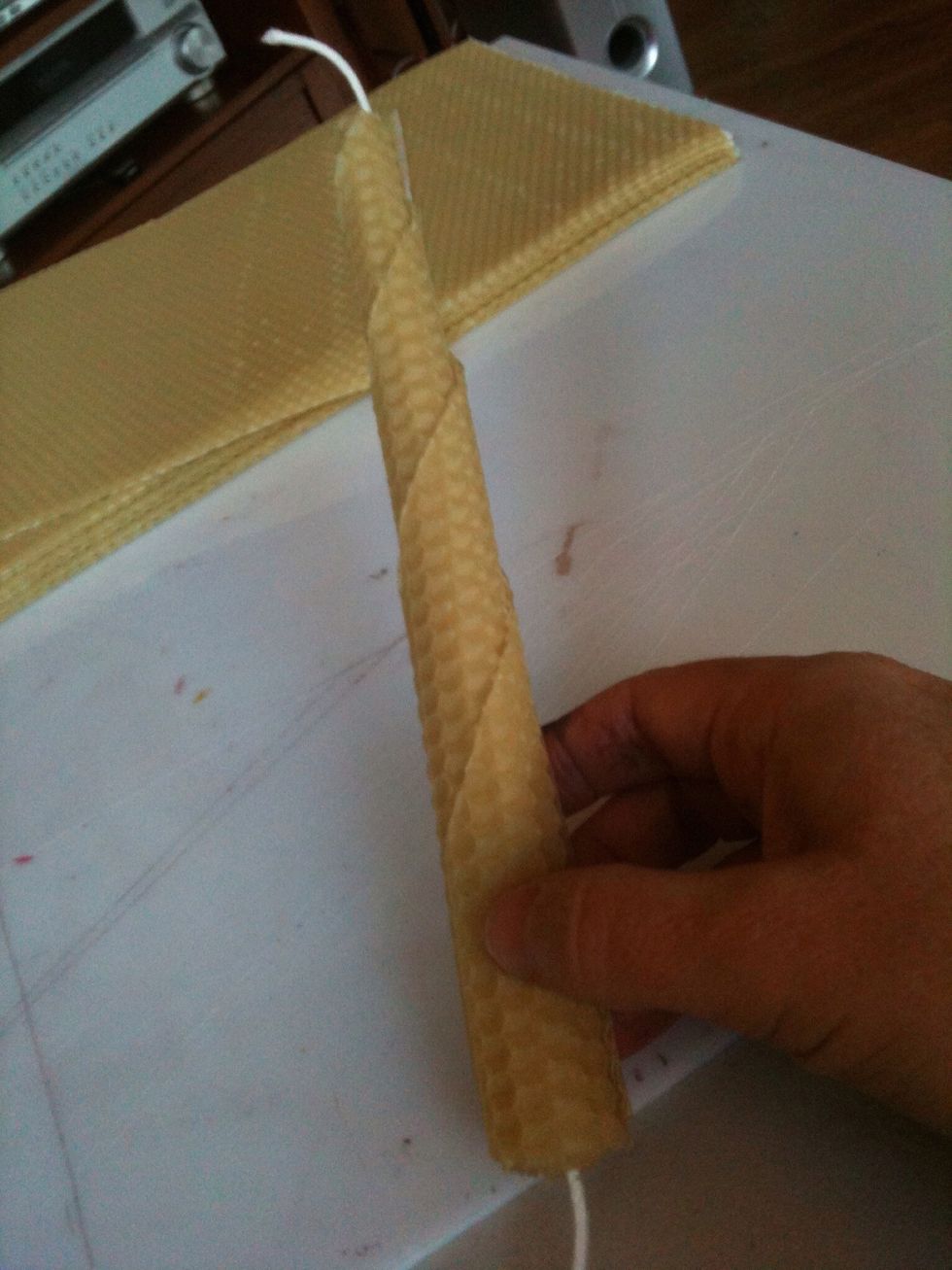 The rolled candle is complete!  One more step.